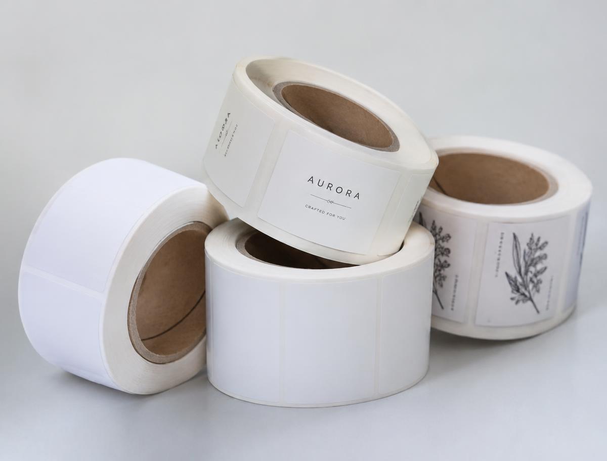 Illustrative image of printed self-adhesive labels